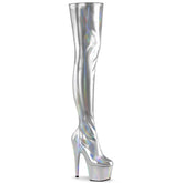 7" Heel ADORE-3000HWR Silver Stretch Holo